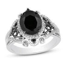 Bague solitaire en pierre noire, ovale ajustable, minimaliste, pour le pouce