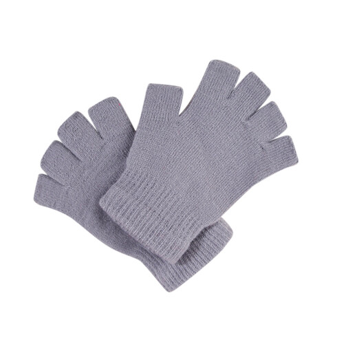 Unisex-Fingerlose Stretch-Strickhandschuhe, Grau