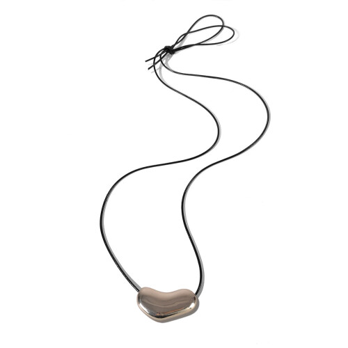 Läderhalsband med virvelhänge, unisex