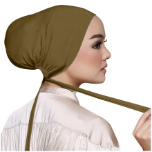 Hijab elasticizzato da donna – Verde militare, morbido e traspirante