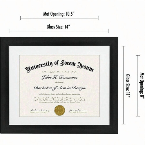11x14 Black Diploma Frame Set of 4 1
