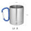 Campingbecher, Karabiner, 300ml Edelstahl, Blau 4