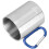 Campingbecher, Karabiner, 300ml Edelstahl, Blau 7