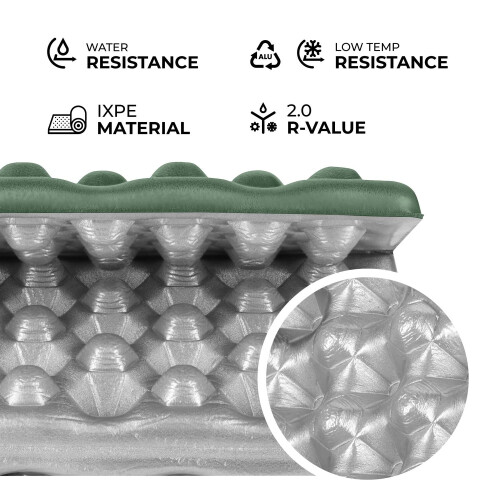Camping Seating Mat, Aluminum Backing, 40 cm, Green 2