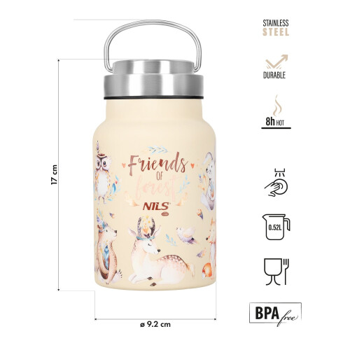 Stahlwasserflasche, 520 ml, Waldgrün 1