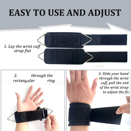 Heavy Type Exercise Hand Straps With Adjustable-Silver T Buckle 2