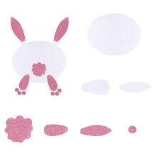 Ensemble d'autocollants en feutrine de Pâques : lapin, œuf, gnome, violet