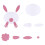 Ensemble d'autocollants en feutrine de Pâques : lapin, œuf, gnome, violet 1