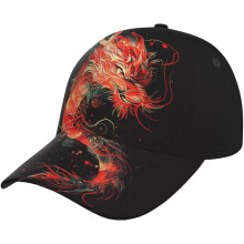 Gorra de béisbol ajustable unisex con estampado de dragón