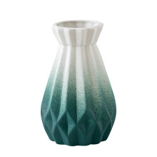 Keramische vaas voor woondecoratie – wit en groen, 15,2 cm