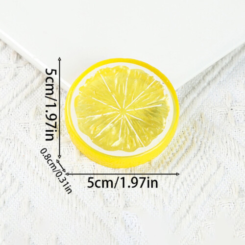 Felii artificiale de lămâie decorative din plastic, 20 buc, 4 cm