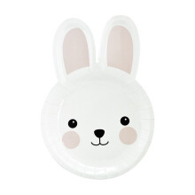 Easter bunny paper plates dessert party tableware set 8 pcs