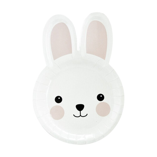 Easter bunny paper plates dessert party tableware set 8 pcs