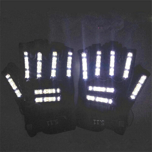 LED-halffingerglödande handskar – ett par 1