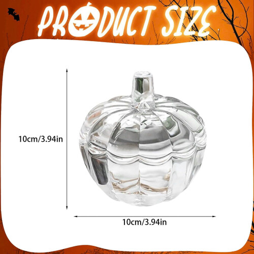 Glass pumpkin candy jar with lid 1 piece 2