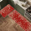 Valentine's Day kitchen mat set red polyester 2 pcs 5