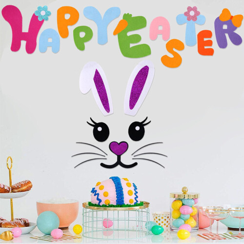 Easter Wall Stickers Cartoon Chicken Decals Felt 1 Set 2