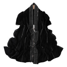 Comfortable Rhinestones Bandana Wrap Chiffon For Hair Or-Black