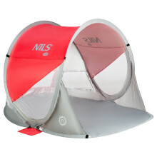 Tenda da spiaggia pop-up, rosso-grigio, protezione UV