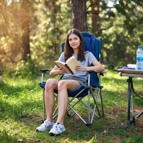 Tourist Chair, Foldable, Blue, Lightweight 1