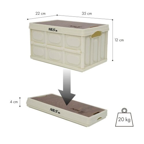 Faltbare Campingbox mit Deckel, 15L, Weiß 1