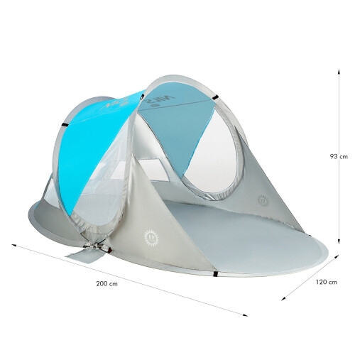 Tenda da spiaggia pop-up, blu, protezione UV 2