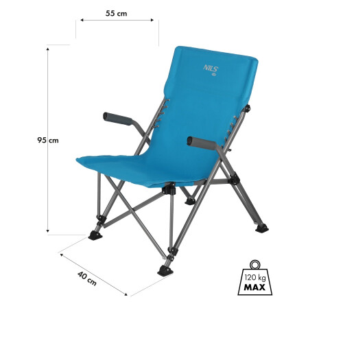 Folding Tourist Chair, Blue, Compact and Portable 2