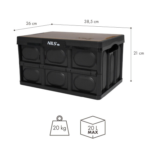 Faltbare Campingbox mit Deckel, 20L, 2-in-1 1
