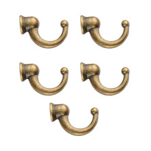 5 Wandhaken in Antikbronze – Zinklegierung, 11 x 29 mm