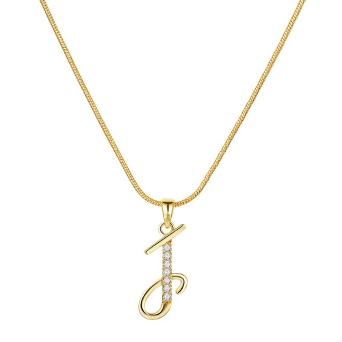 Collier initial plaqué or A-Z26Lettres