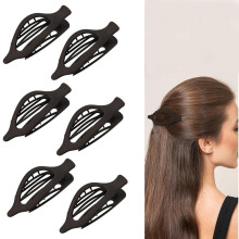 Set van 8 grote platte Franse haarclips voor dames, matzwart