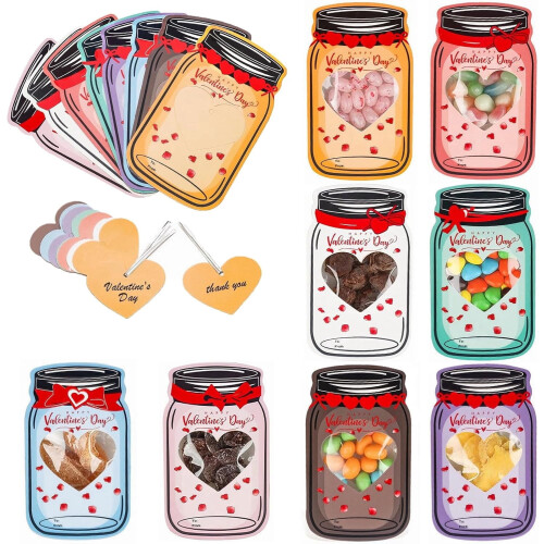 Valentinstagskarten für Kinder im Einmachglas-Design, 48er-Pack