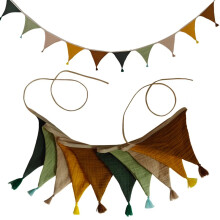 Guirlande de fanions en coton lavable pour chambre d'enfant, style vintage multicolore
