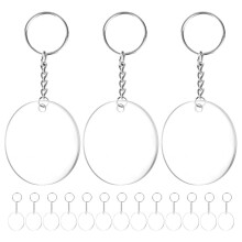 Porte-clés ronds en acrylique vierges pour sublimation (30 pièces)