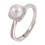 Anillo ajustable de perlas en plata 925 con circonitas. 1