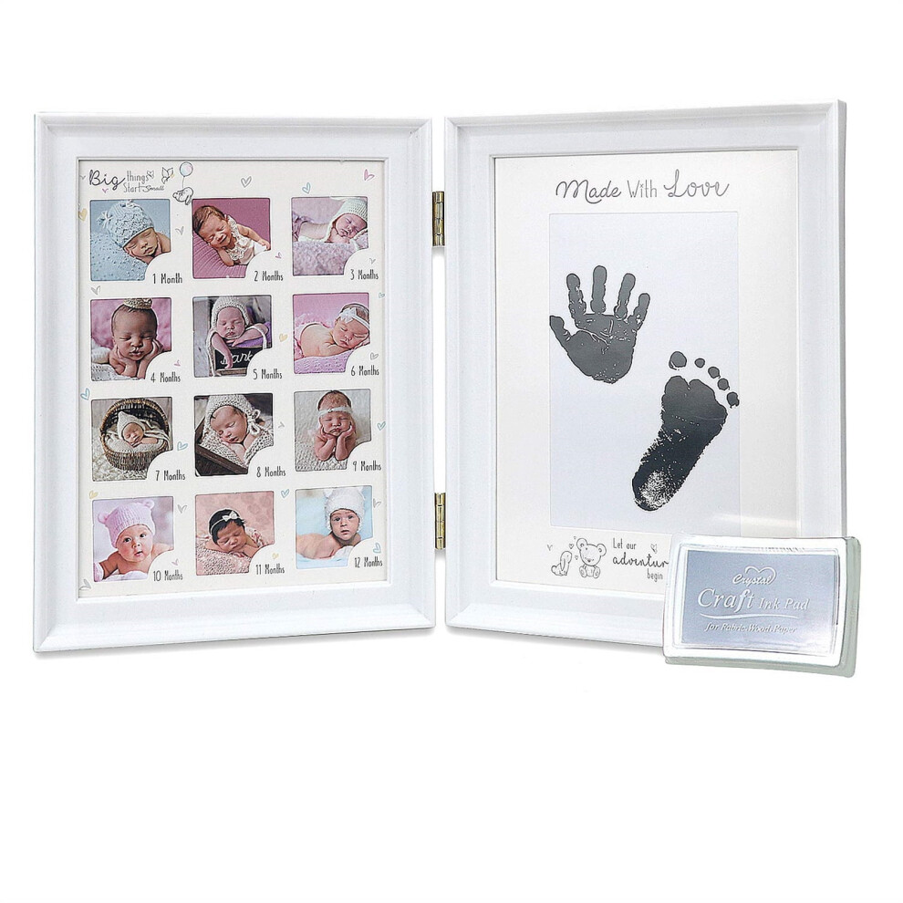 Baby Handprint & Footprint Photo Frame – 23X18cm, White
