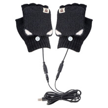 USB oplaadbare verwarmde handschoenen, blauw, één maat.