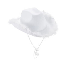Chapéu de festa em jeans com pena (1 peça)