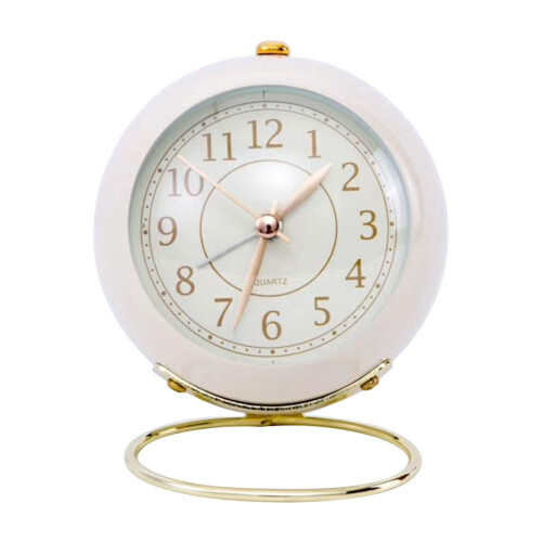 Gold Vintage Table Alarm Clock, 10.5 cm, Battery Operated