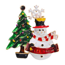 Ensemble de broches de Noël – Broches en alliage représentant un sapin, un bonhomme de neige et un renne