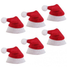 Mini gorros navideños rojos para decorar (12 unidades)