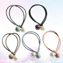 Gomas para el cabello con perlas para mujer, juego surtido de 5 piezas