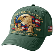 Cappellino da baseball ricamato per il 250 anniversario degli Stati Uniti.