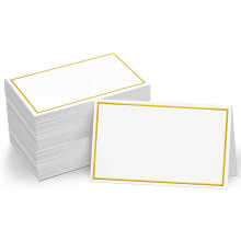RUseeN120Pack Luxe Gouden Folie Tent Plaatskaartjes 2" x 3,3"