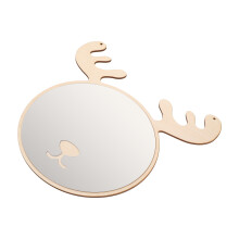 Wooden Wall Mirror for Kids' Room – Ivory, 30x27cm
