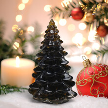 Árbol de Navidad de resina para decoración de mesa, 10 cm (4 pulgadas)