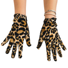 Leopardprintede polyesterhandsker – Unisex vintervarme