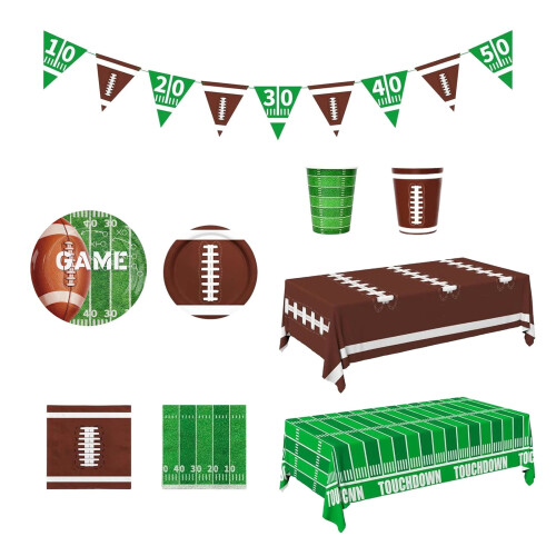 Σετ ειδών πάρτι Super Bowl με διακοσμητικά και επιτραπέζια σκεύη
