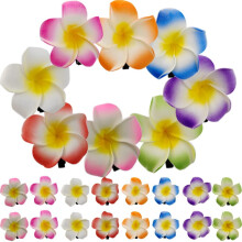 40-delte hawaiianske frangipani-hårspænder, 8-farvet skum