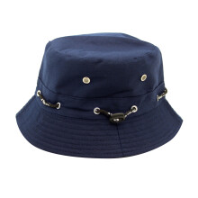 Baumwoll-Bucket-Hat für Damen und Herren – Marineblau, Einheitsgröße